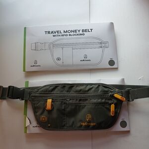 Olive Green Travel Money Belt with RFID Blocking